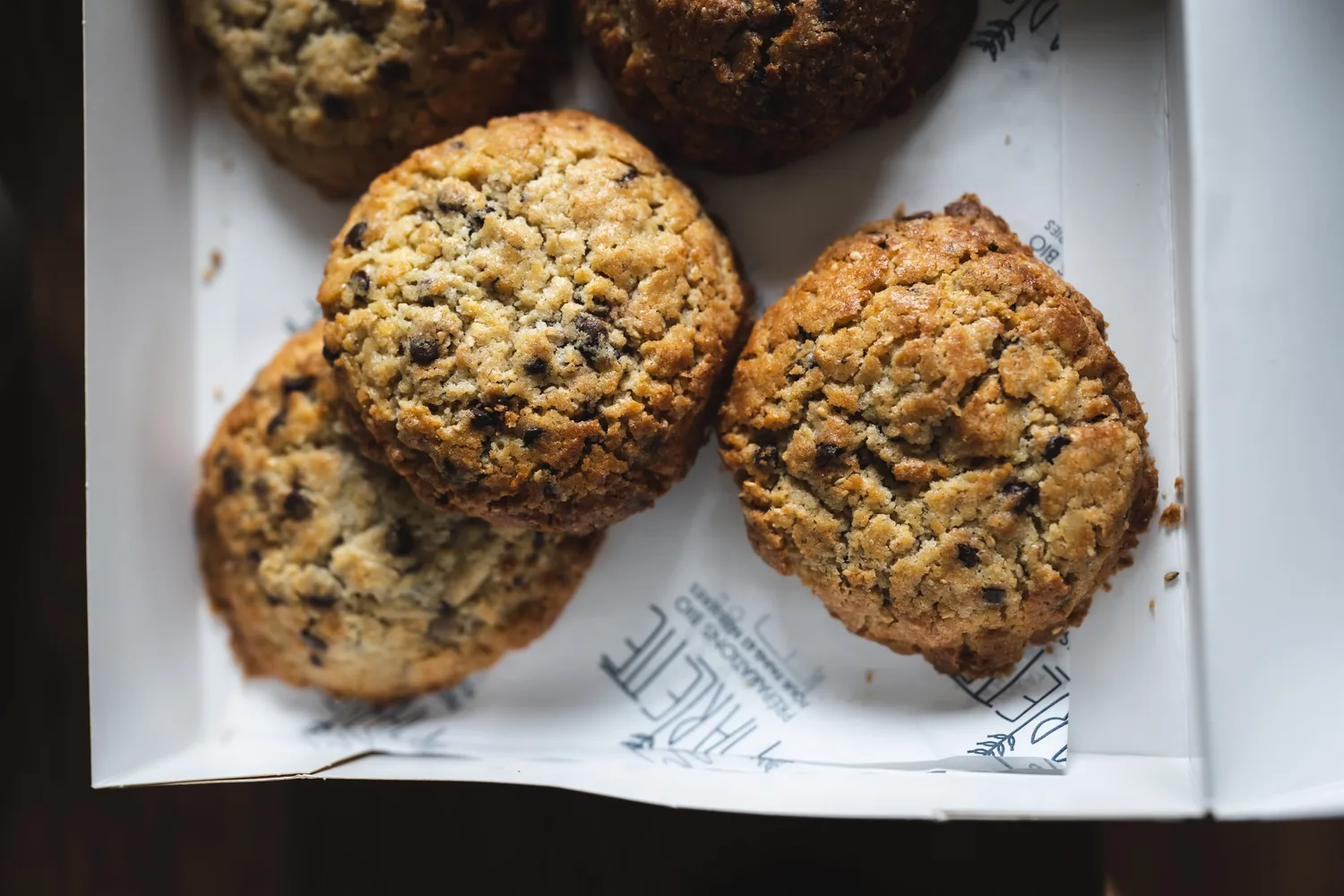 Cookies golosi con gocce di cioccolato, preparazioni pâtissières bio fatte in casa da Marlette