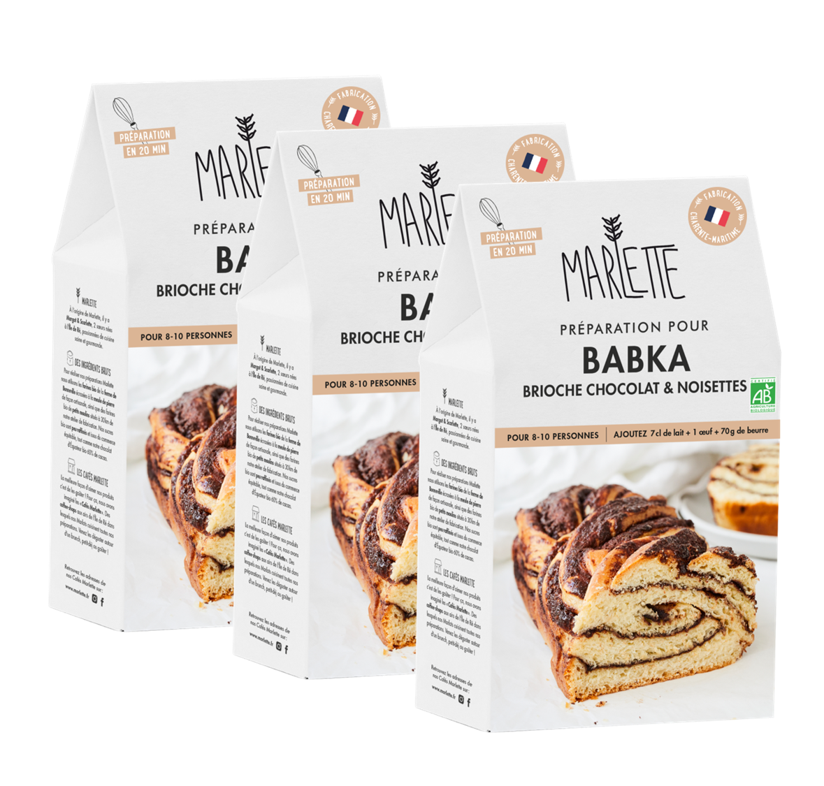 Préparation Marlette Babka, brioche chocolat & noisettes