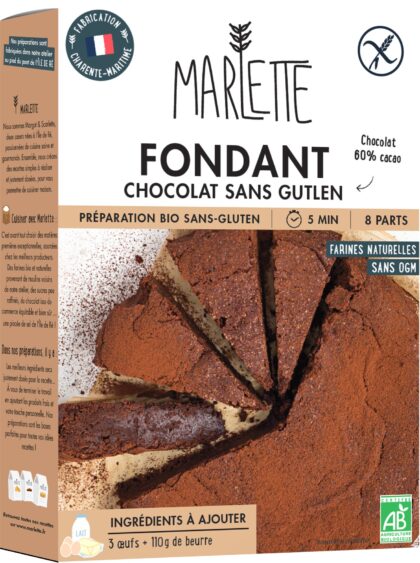 Lot de 3 Fondants au chocolat Sans Gluten - Marlette