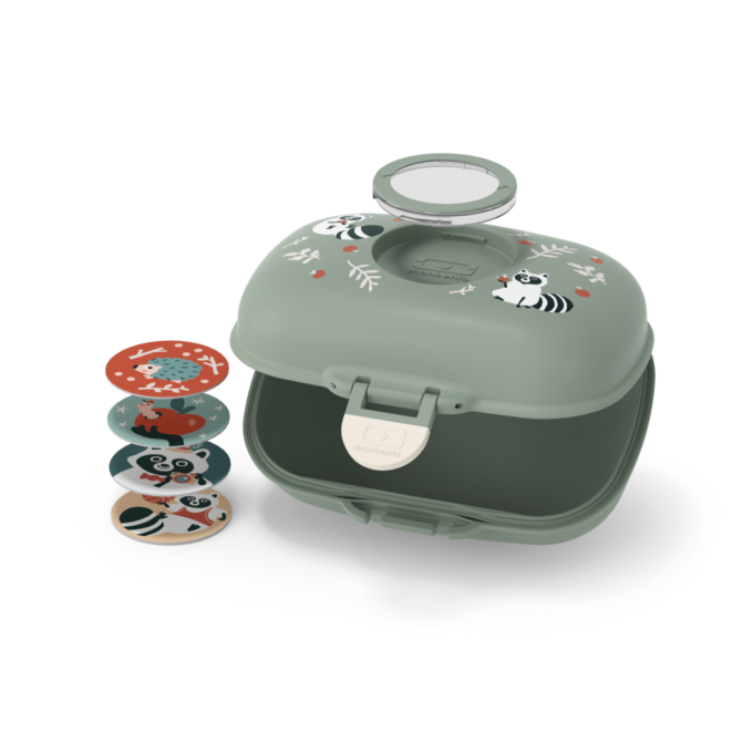 La boîte à goûter Monbento - MB Gram vert Raccoon